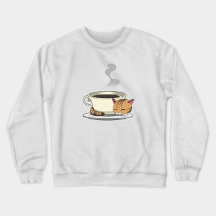 Kitty and Coffee Tee Crewneck Sweatshirt